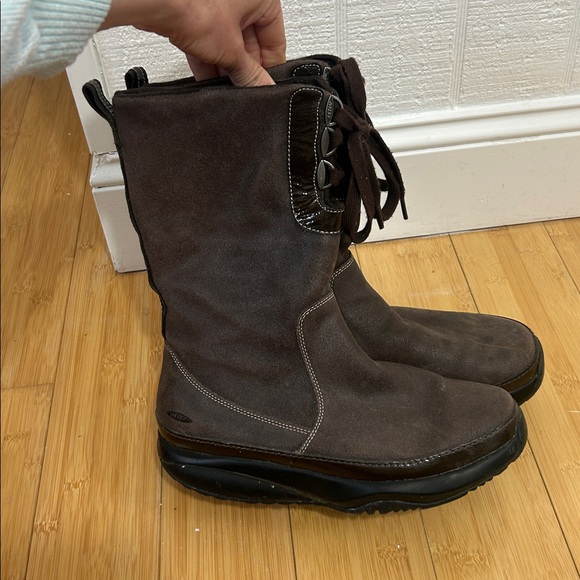 MBT Brown Leather Rocker Sole Boots size 38 (7-7.5) women’s boots - Picture 4 of 8